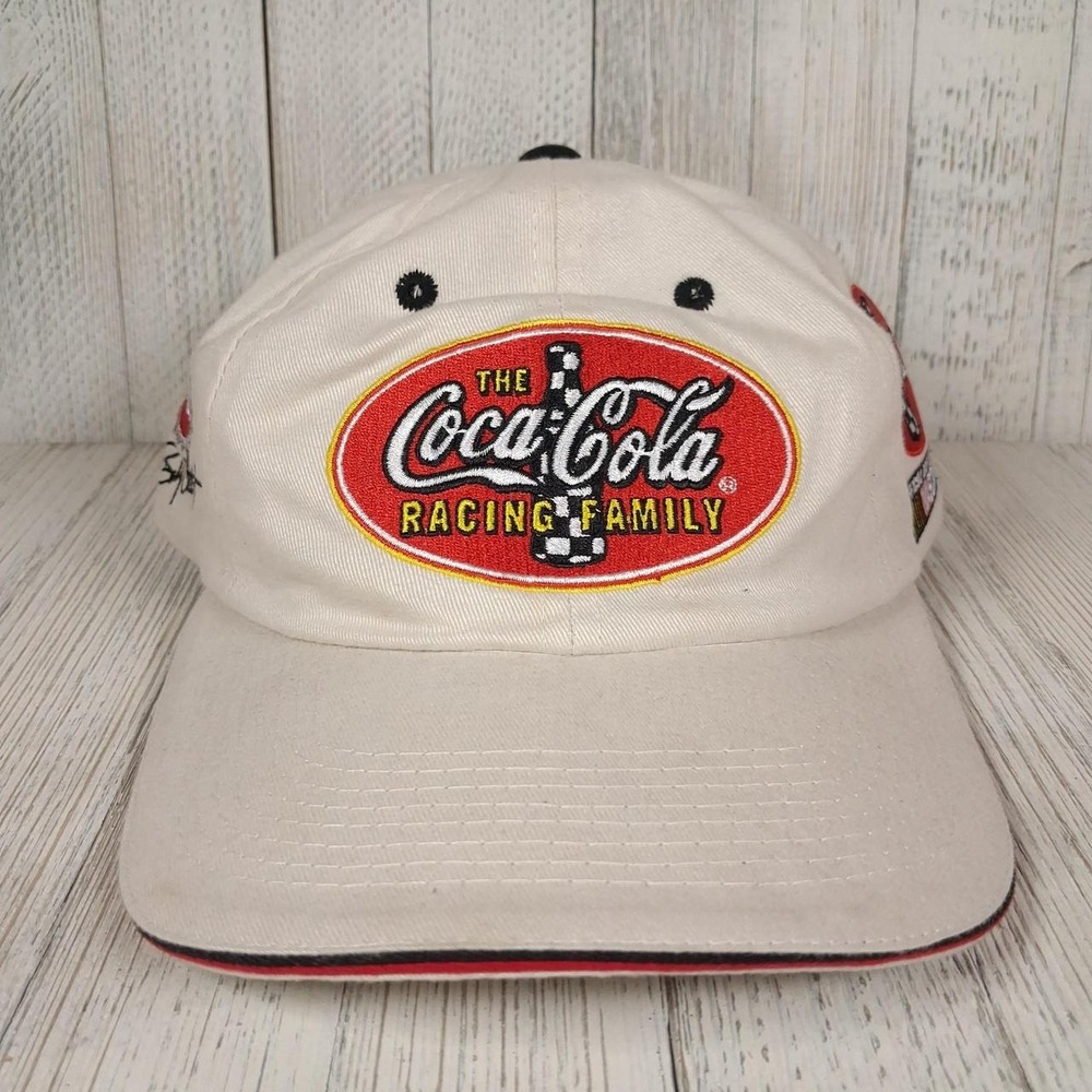 Vintage 2003 Coca-Cola Racing Family Bobby Labonte 18 NASCAR Hat Cap White